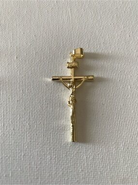 Gold Crucifix Pendant with INRI